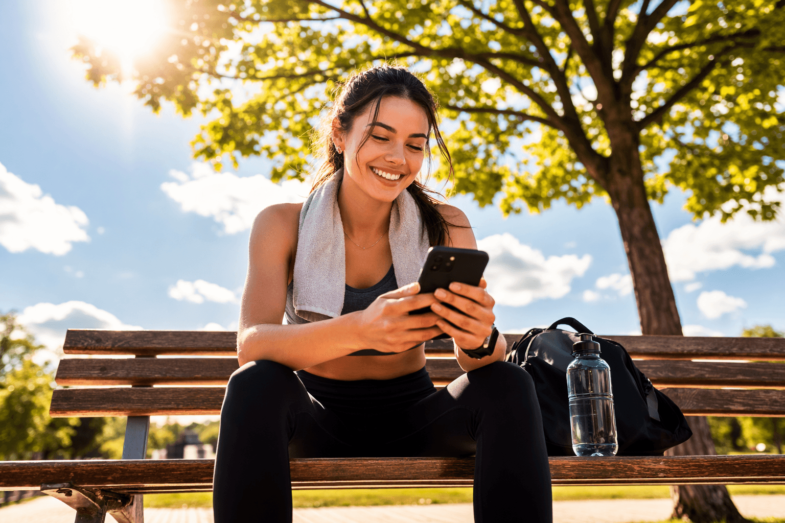 Athletic woman training